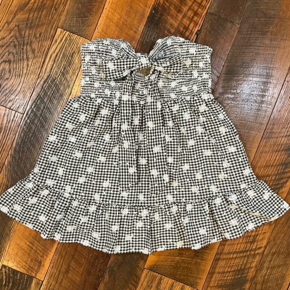 Storia Sunny Days Gingham Halter Mini Dress Black White  Size M - Picture 3 of 10
